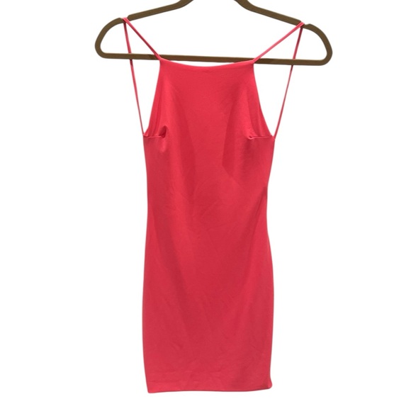 AKIRA Dresses & Skirts - AKIRA Pink Strappy Back Ruched Mini Dress Bodycon Size Small